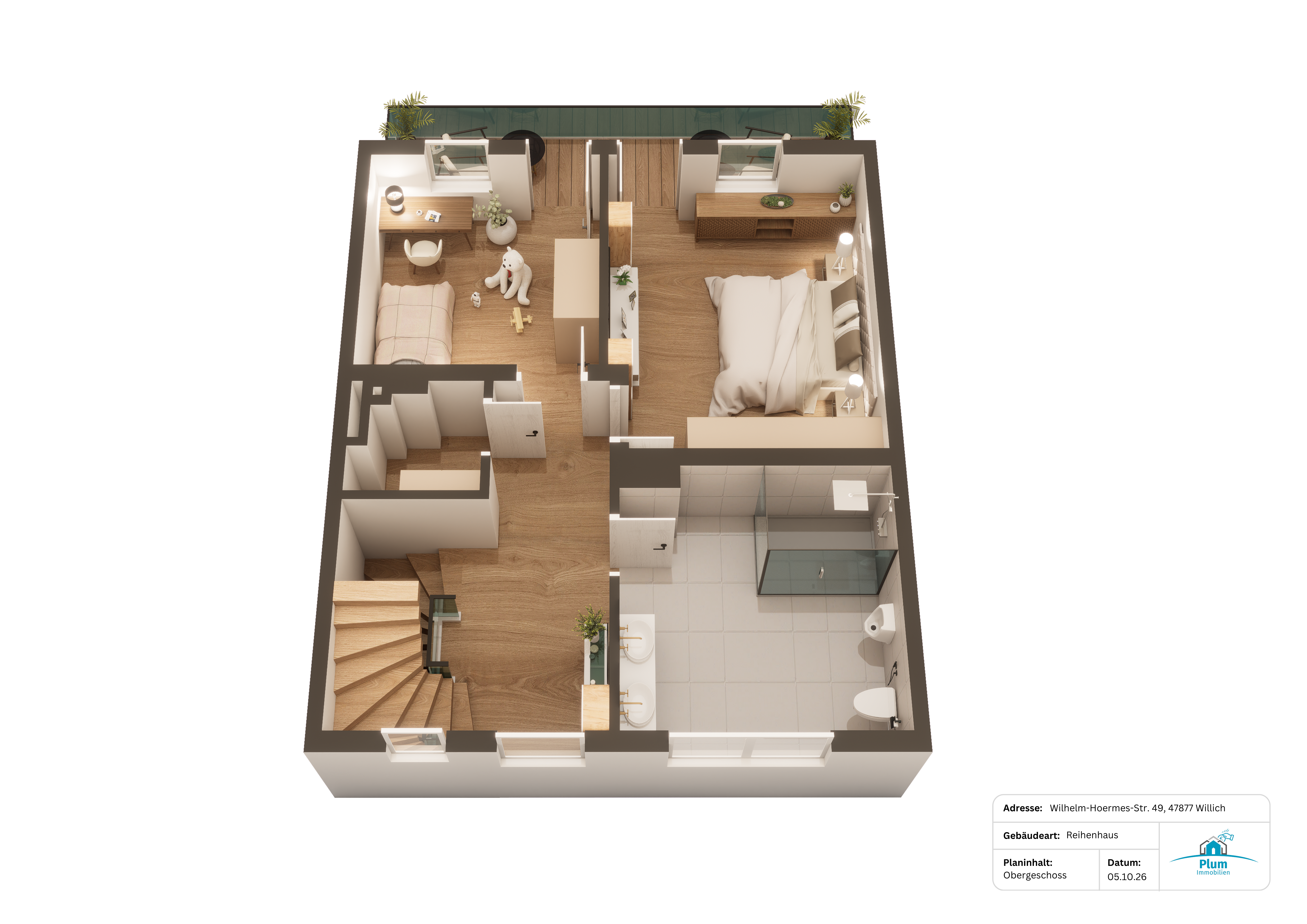 Grundriss Obergeschoss 3D
