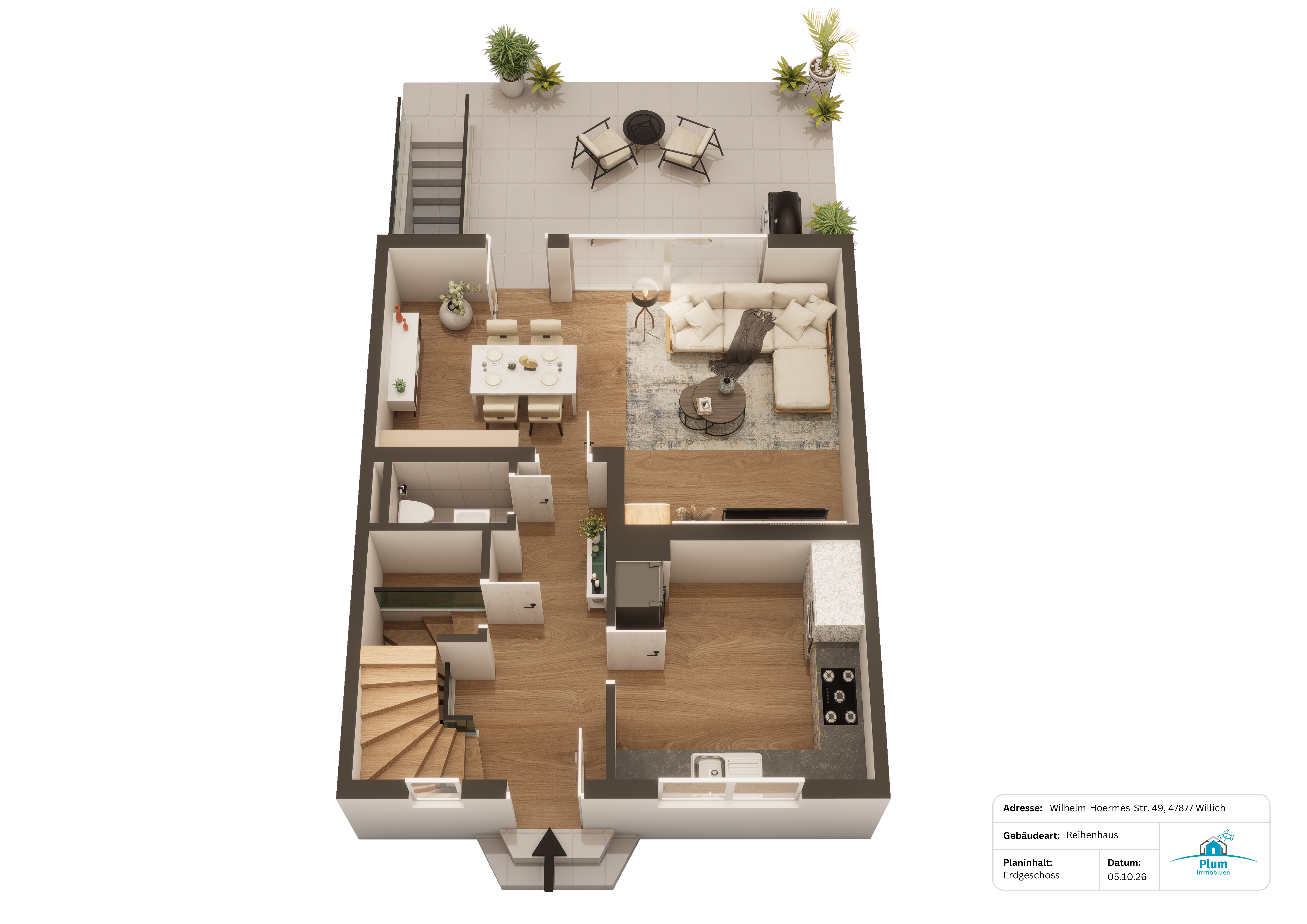 Grundriss Erdgeschoss 3D