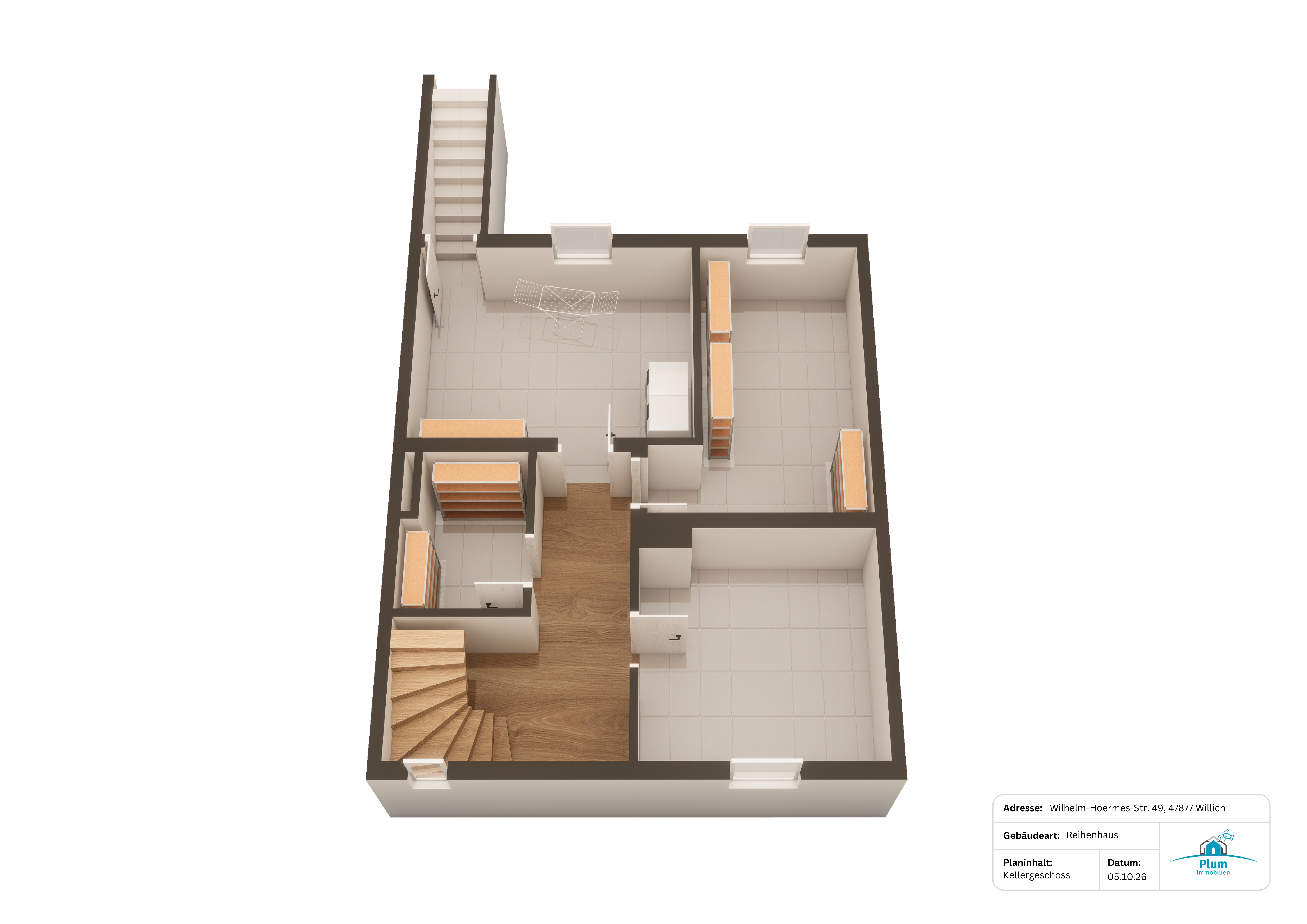 Grundriss Kellergeschoss 3D