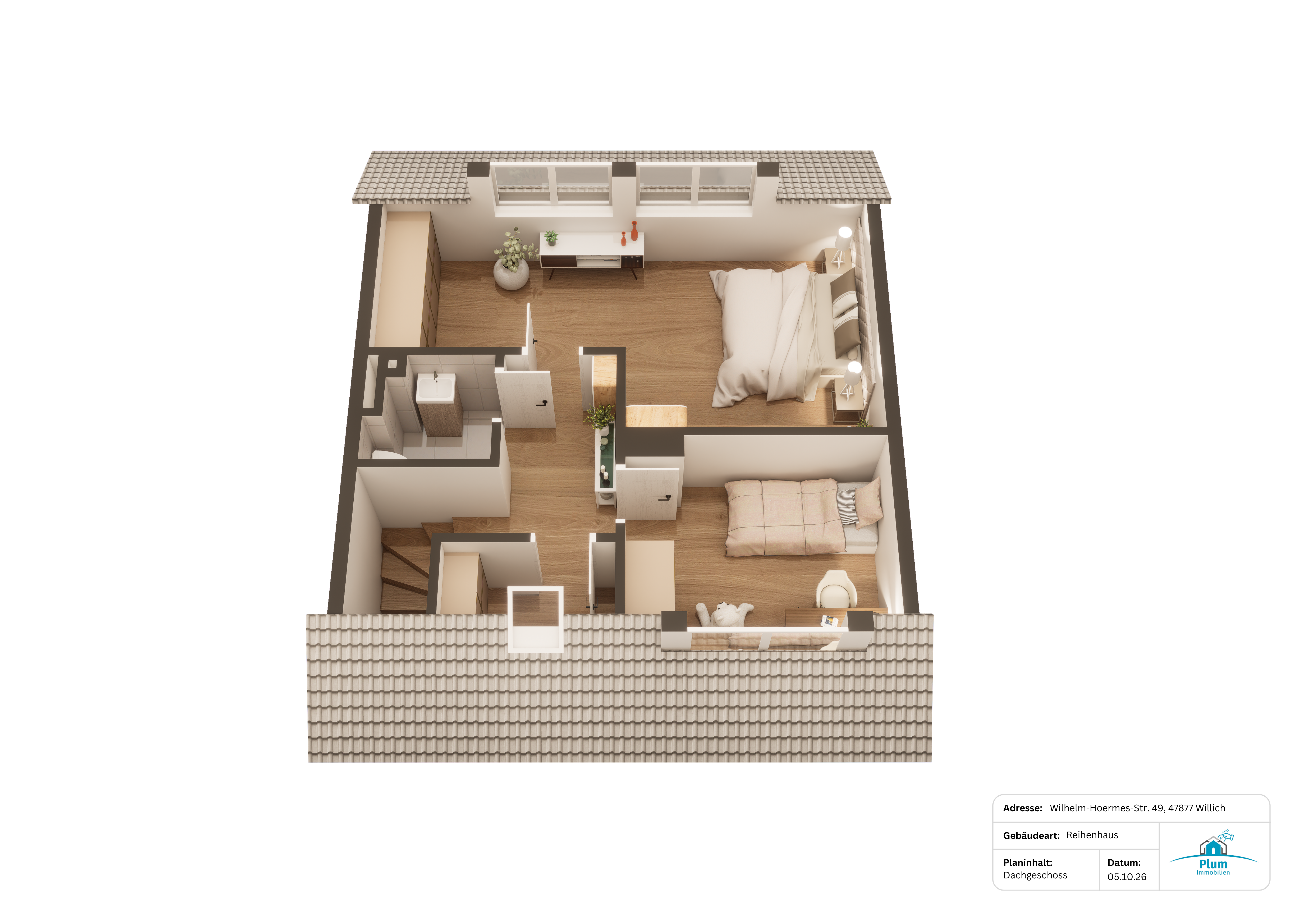 Grundriss Dachgeschoss 3d
